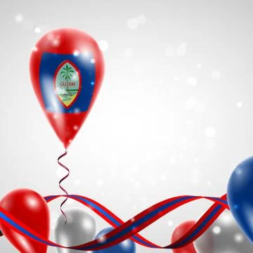Flag of Guam on balloon Stock Illustration