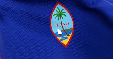 Flag of Guam Waving 3D Animation Close up, 4K UHD 60 FPS Stock Footage 162186887