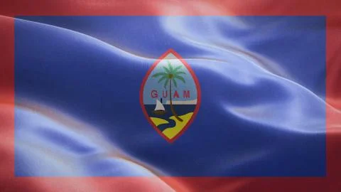 Flag of Guam waving in the wind. 3D Waving flag design. Stock Illustration