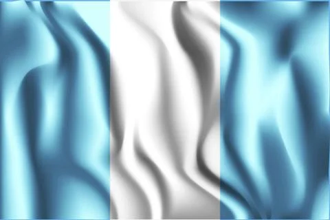 Flag of Guatemala. Rectangular Shaped Icon with Wavy Effect Stock Illustration