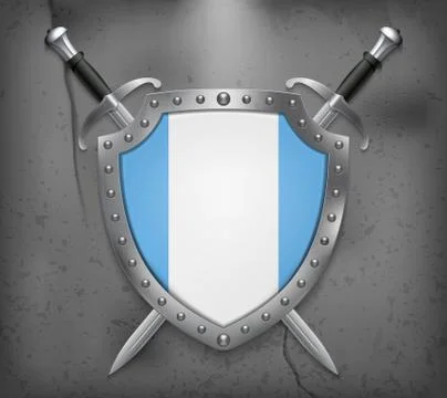 Flag of Guatemala. Vector Medieval Background Stock Illustration