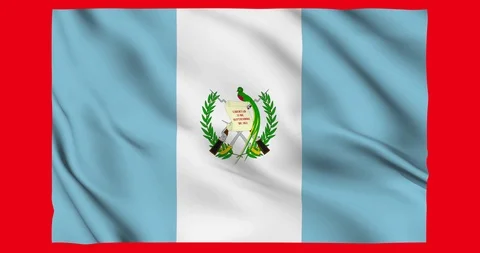 Flag of Guatemala waving on a samless loop over an easily removable background 스톡 동영상 98371688