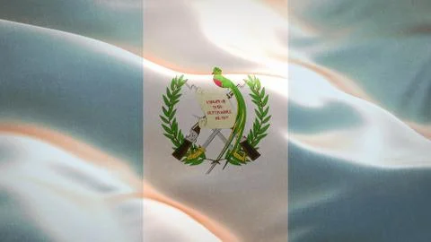 Flag of Guatemala waving in the wind. 3D Waving flag design. Stock Illustration