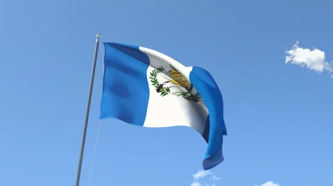 The flag of Guatemala Waving on the Wind. Stock Footage 40869503