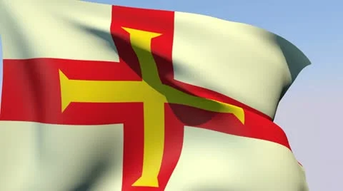 Flag of Guernsey HD Stock Footage 14385086