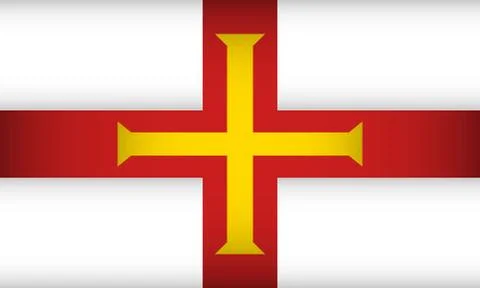 Flag of Guernsey. Stock Illustration
