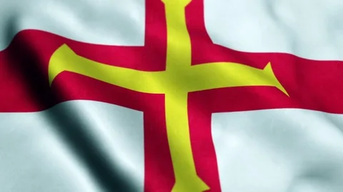 Flag of Guernsey - Seamless Looping Stock Footage