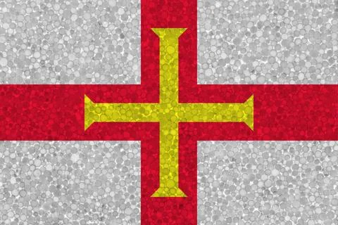 Flag of Guernsey on styrofoam texture Stock Illustration