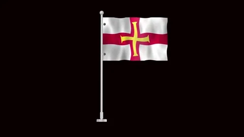 Flag of Guernsey waving Stock Footage 320303600