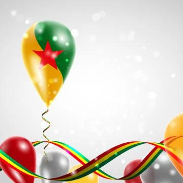 Flag Guiana on balloon Stock Illustration