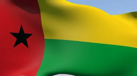 Flag of Guinea-Bissau HD Stock Footage 14391536