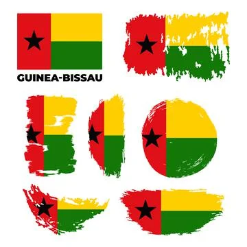 Flag of Guinea-Bissau. Vector illustration on white background. Stock Illustration