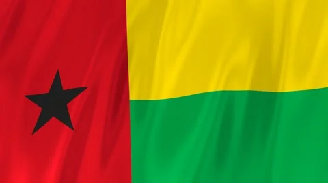 Flag of Guinea-Bissau waving in the wind. Seamless looping. 3d generated. Stock Footage 49087345