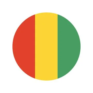 Flag of guinea. Flag circle icon. Guinea national flag background. Standard Stock Illustration