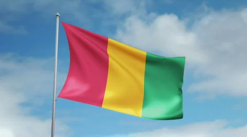 Flag of Guinea 스톡 동영상 435620