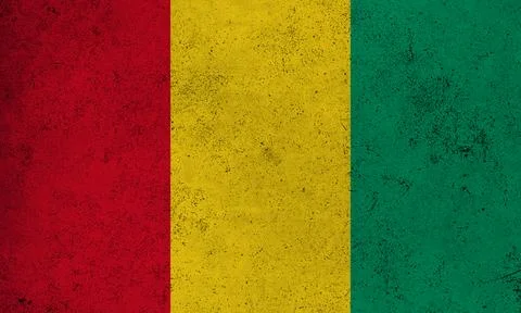 Flag Guinea grunge texture Illustrazione stock