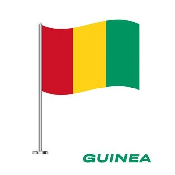 Flag Of Guinea, Guinea flag, National flag of Guinea. table flag of Guinea. Stock Illustration