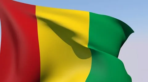 Flag of Guinea HD Stock Footage 14397259