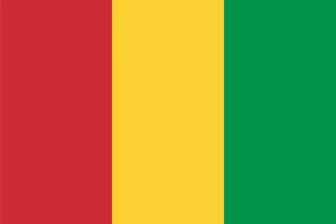 Flag Of Guinea. Vector. Ratios and colors are observed. Stock Illustration