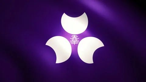 The Flag of Gunma Prefecture Waving in the Wind (CG | Zoom Out) Video stock 184019565