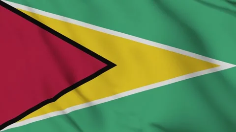 Flag of Guyana – 4K Seamless Loop of the South American Nations Banner Stock Footage 309745031