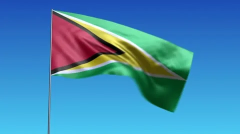 Flag of Guyana Stock Footage 10796066