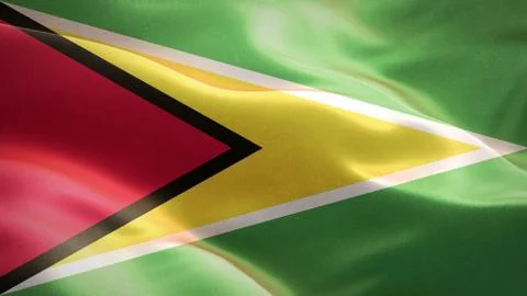 Flag of Guyana waving in the wind. 3D Waving flag design. Stock Illustration