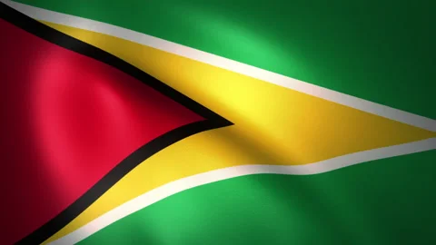 Flag of Guyana Waving in the Wind (CG | LOOP) Stock Footage 162638720