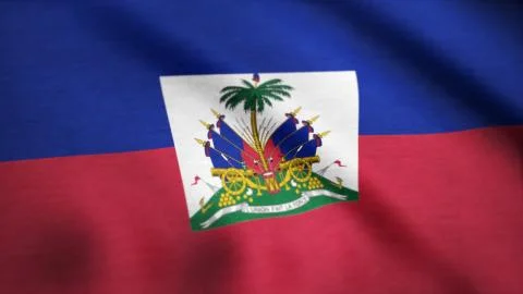 Flag Of Haiti Background Seamless Loop Animation. Flag of Haiti waving in the Foto stock