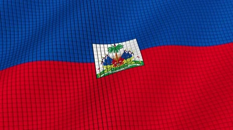The flag of Haiti is developing waves. Looped. Full HD 1080. Video stock 55157726