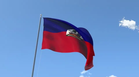 The flag of Haiti Waving on the Wind. Stock Footage 40979801