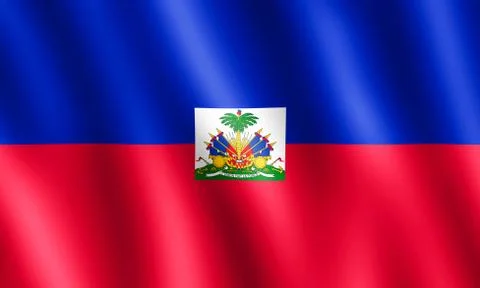 Flag of Haiti waving in the wind Stock Illustration