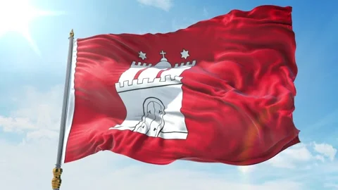 Flag of Hamburg Stock Footage 343557275