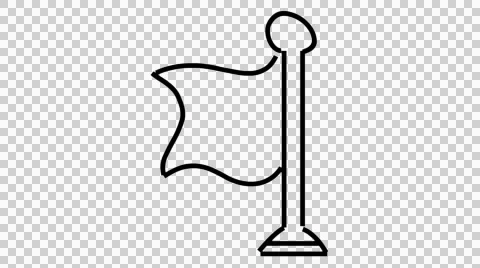Flag hand drawn illustration animation sketch with transparent background Stock Footage 43689127