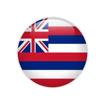 Flag Hawaii button Illustrazione stock