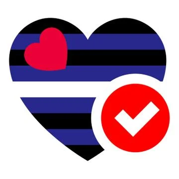 Flag in heart shape, vector illustration for your design Stock-Illustration