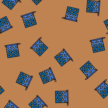 Flag heraldry medieval vector seamless pattern Stock Illustration