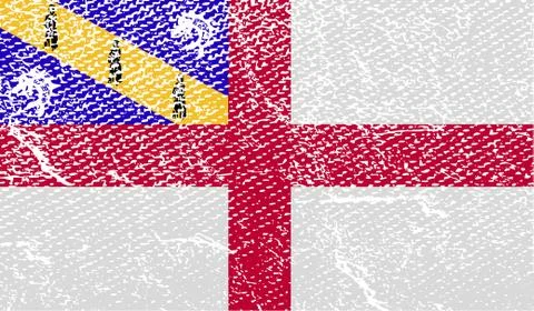 Flag of Herm with old texture. Vector Stockillustratie