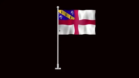 Flag of Herm waving Stock Footage 320303652