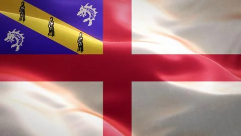 Flag of Herm waving in the wind. 3D Waving flag design. Stock Illustration