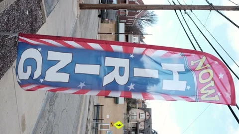 Flag hiring sign Stock Footage 176326802