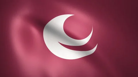 The Flag of Hiroshima Prefecture Waving in the Wind (CG | LOOP) Video stock 172420886