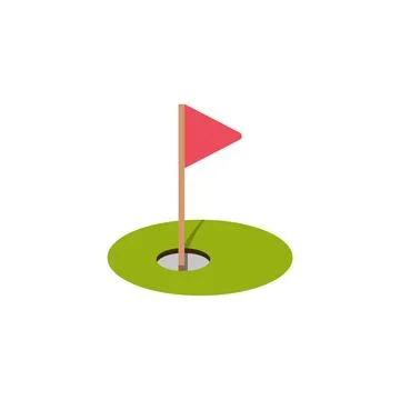 Flag in hole icon. Vector illustration design. Stock Illustration