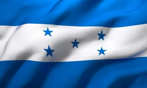 Flag of Honduras blowing in the wind Stock Photos