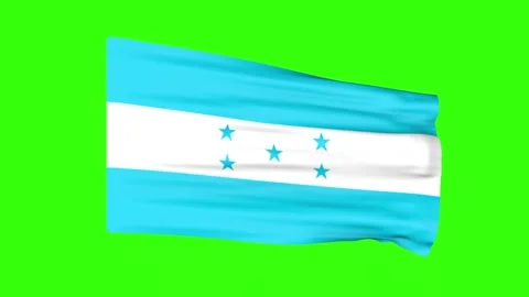 Flag of Honduras on a green screen. 3D animation. Stock Footage 284639549