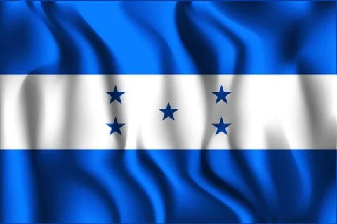 Flag of Honduras. Rectangular Shaped Icon Stock Illustration
