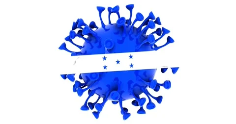 Flag of Honduras on Seamless looping 3D animation of the covid-19 Corona Virus Stock Footage 166462324