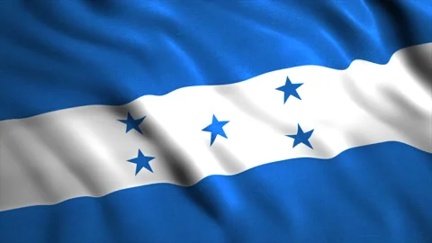 Flag of Honduras waving with double headed eagle. Motion. Rippling colorful Stock Footage 195535854