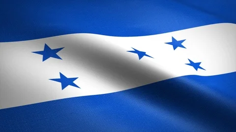 Flag of Honduras. Waving flag with highly detailed fabric texture seamless Stock Footage 121717062