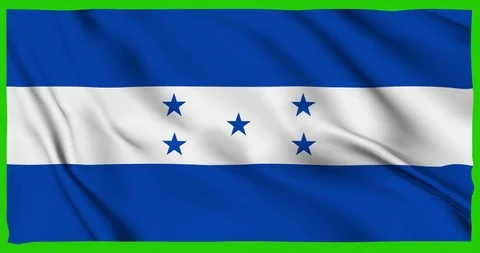 Flag of Honduras waving on a samless loop over an easily removable background Stock Footage 98371748